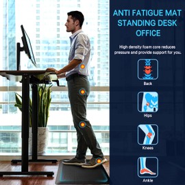 FEATOL FEATOL Anti Fatigue Mats for Standing, 9/10 Extra Thick Ergonomic Standing Desk Mat, Comfort & Durable Memory Foam Standing Mat at Home,Office All Day (20" x 32", Black)