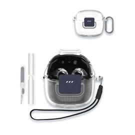 Case Cover for JBL Tune Flex 2 - True Wireless Noise Cancelling Earbuds,WUNIAK Upgraded Design Soft TPU Protective Cover,Drop Protection Shockproof with Keychain and Cleaning Kit,Transparent