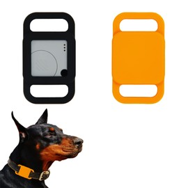 Silicone Tile Dog Collar Holder for Tile Mate 2020 & 2018, 2 Pack Tile Case Protective Cover for Pet Dog Cat (Black/Orange)
