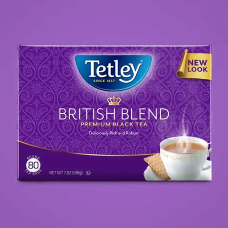 Tetley British Blend Premium Black Tea, Regular, 80 Teabags (Pack