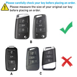 Sucxyor Compatible with Volkswagen Key Cover VW Golf, Metallic color