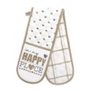 Double Oven Gloves Heat Resistant Cotton Kitchen Padded Mitts for