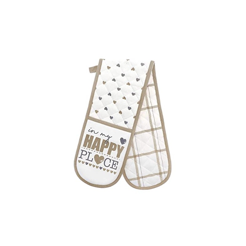 Double Oven Gloves Heat Resistant Cotton Kitchen Padded Mitts for