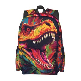 Droerfes Dinosaur Backpack School Bag Lightweight Bookbag Laptop Travel Daypack For Girls Boys Teens