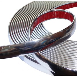 Aerzetix: 20 mm 4.5 m Tape Strips Chrome Nickel Silver Colour