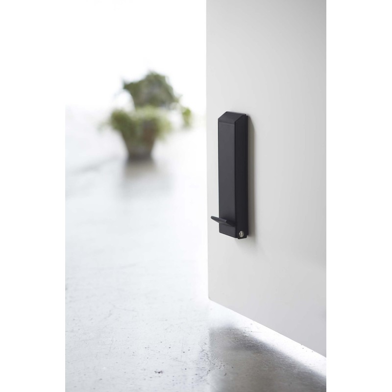 Yamazaki Industries 2487 Magnetic Folding Door Stopper, Black, Approx. W