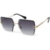 styleBREAKER 09020124 Women's Frameless Sunglasses with Tinted Rectangular Lenses, Metal