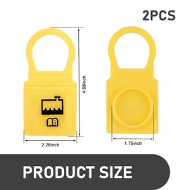 Ferianl 2PCS Engine Coolant Reservoir Cap, Yellow Engine Coolant Reservoir Cap Compatible with Chrysler, Dodge, Grand Voyager Wrangler Cherokee, Replacements 55111074AA, 55111074AB, 52079331, 54201