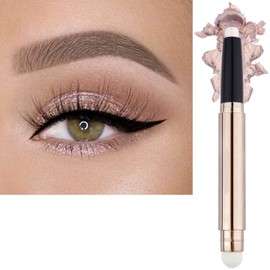 SAUBZEAN SAUBZEAN Light Gold Eyeshadow Stick Makeup, Waterproof Hypoallergenic Long Lasting Crayon, Glitter Primer Palette Shimmer Eyeliner Pen with Soft Brush