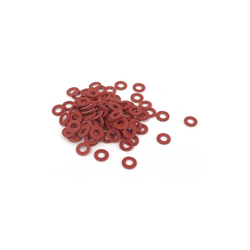 uxcell a15112300ux0387 2mmx4mmx0.5mm Fiber Motherboard Insulating Washers Spacer Red Pack
