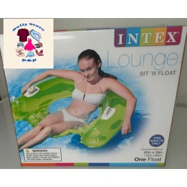 INTEX Sit 'N Float 60x39in. Inflatable Lounge With Cup Holders BRAND NEW GREEN