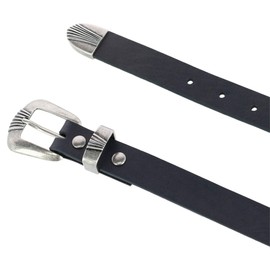 Wrangler Women's 3 Piece Belt with Veg Tanned Leather, Small, Black