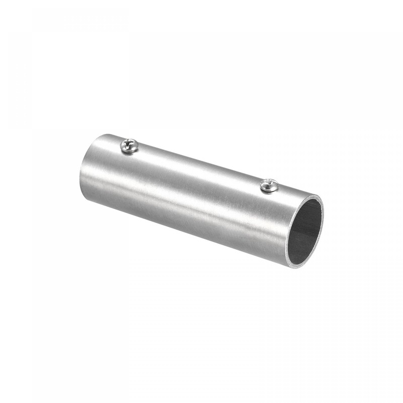 uxcell Rail Pipe Fitting 2-Way 100mm Length 202 Stainless Steel