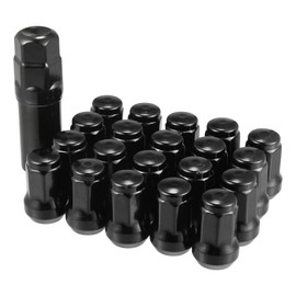 X AUTOHAUX M12x1.25 Car Wheel Heptagon Lug Nut Acorn 32mm Screws - 21 Pcs Black