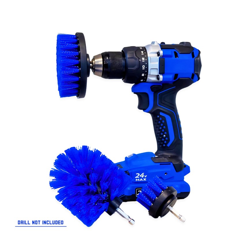 Diamond Shine 3-Pack Multipurpose Drill Brush Attachment - Turns Drill