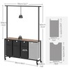 YATINEY Laundry Sorter 4 Section, Rolling Laundry Hamper with Hanging