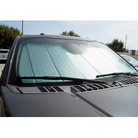 TuningPros CFS-210-S Custom Fit Fold Up Thermal Shade Car Windshield Protector, Sunshade Visor Sun Shade in Silver & Grey 1-pc Set Compatible With 2016-2020 Lexus RX350 RX 350h AL20