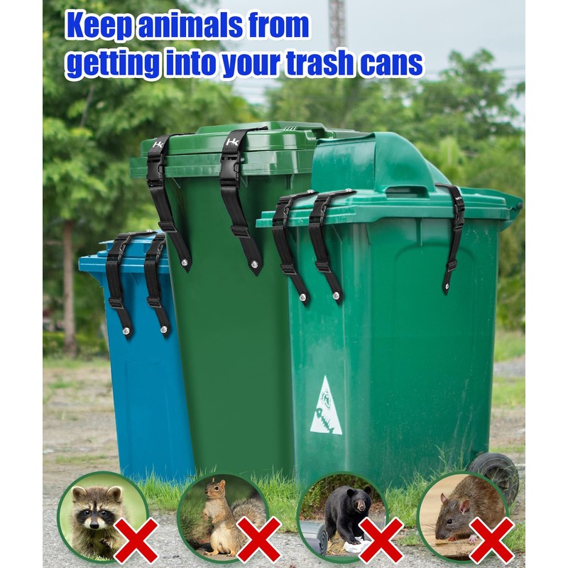 4 Pcs Trash Can Locks for Anti Animals, Universal Garbage