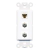 Wall Plate City [3 Ports] CAT6 2 COAX Rocker Wall Plate White