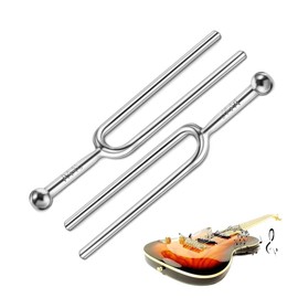 KEQAR 2 x Tuning Forks (A440Hz) Stainless Steel for Standard Instruments, Violins, Guitars, Tuners
