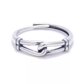 Unbranded 925 Sterling Silver Vintage Marcasite Rope Adjustable Ring Price For 1PC