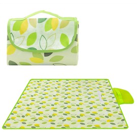 YAIYEFU 80" x 120" Sandproof Waterproof Picnic Blanket, Beach Mat for Outdoor Camping Hiking Park, Portable with Tote Bag, Non-Stick Sand & Grass, Foldable for Indoor Outdoor Use (Green Leaf)