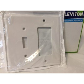 Leviton 80605-W 2-Gang 1-Toggle 1-Decora/GFCI Combo Wall-Plate Outlet Cover Mid