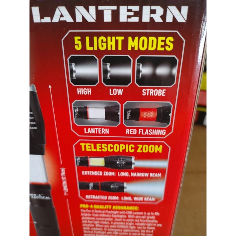 PRO4 PRO-4 FLASHLIGHT WITH COB LANTHERN HAND FREE HEADLAMP