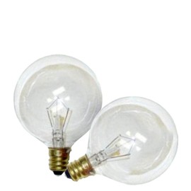 Satco S3727 120V Candelabra Base 25-Watt G16.5 Light Bulb, Clear