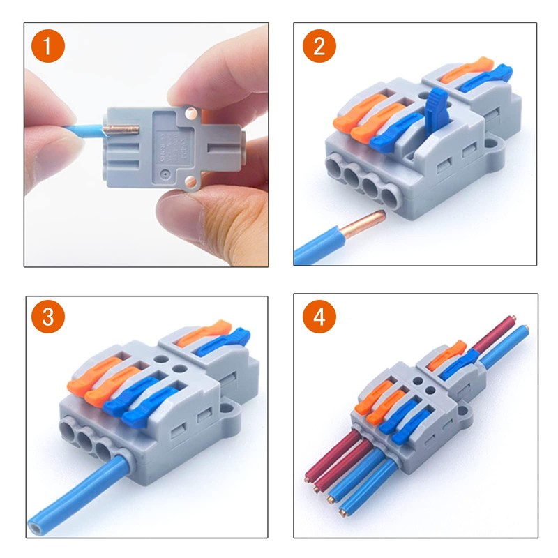 LIKENNY Compact Wire Connectors 10-Piece Set with 2 in 4
