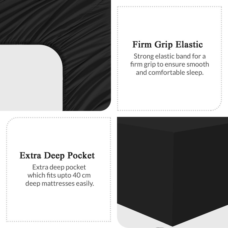 Pamposh Single Fitted Sheet Extra Deep Pocket 40 cm (16