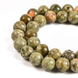 Nancybeads Gemstone Round Spacer Loose Beads 1 Strand 15.5" (Rhyosite Jasper, 8mm 45Beads)