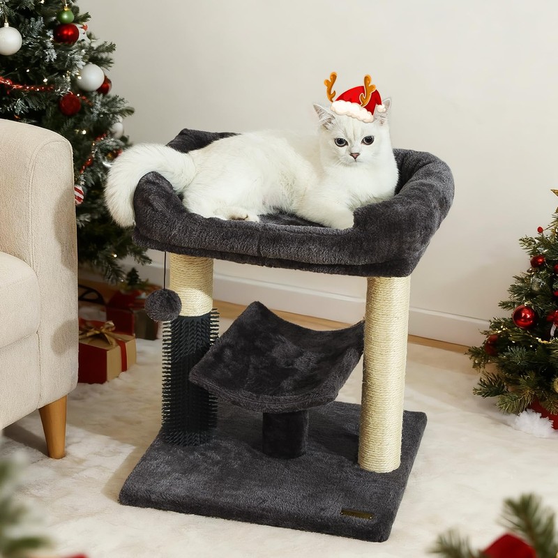 Hoopet 20-Inch Cat Tree Tower, Small Cat Scratching Post for