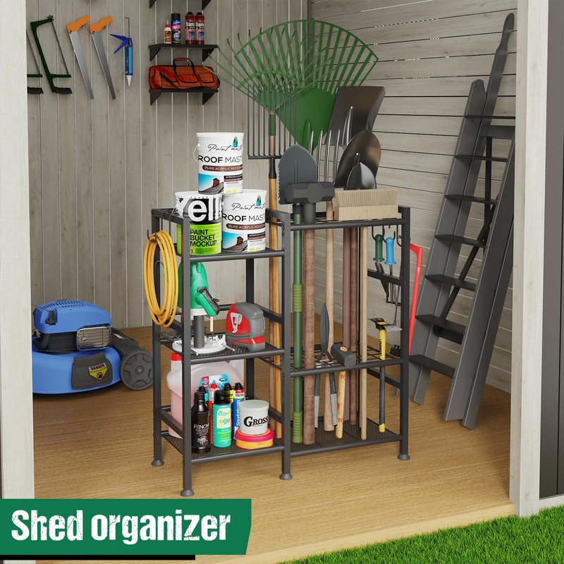 keomaisyto Garden Tool Organizer for Garage Organization, 3 Tier Yard