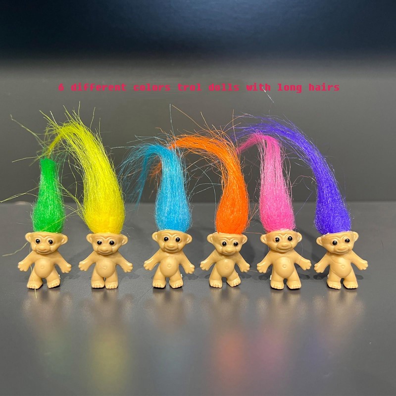 Yintlilocn 16 piezas de mini muñecas troll, mini figuras de