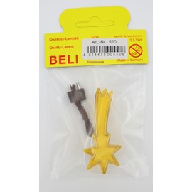BELI-BECO 550 Komet - Stern gelb für Krippe mit Beleuchtung - Krippenbeleuchtung - Kunststoff - klare Glühlampe E 5,5-4,5 V - 0,2A (30 mm)