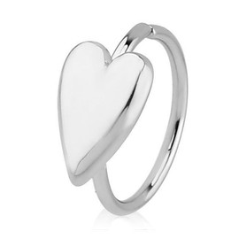Nosejewels 925 Sterling Silver Seamless Nose Ring Daith Helix Continuous Heart Hoop 20G