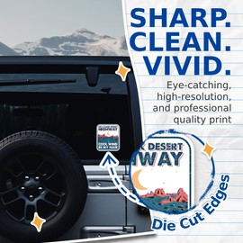 (2 Pack) On A Dark Desert Highway Cool Wind in My Hair Stickers - Good Vibes Wanderlust - 5 Inches On Longest Side - Premium Vinyl - for Cars, Trucks, Skateboards, Laptops - Made in USA - BMCS0747