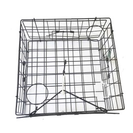 KUFA Sports Vinyl Coated 24"x24"x12" Crab Trap & Accessory Kit (100' Non-Lead Sinking Rope, Caliper,Harness,Bait Case & 11" Red/White Float) (S60+CAS14)-N