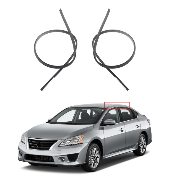 Anfigo 2Pcs Roof Drip Molding Strip Compatible with Nissan Sentra