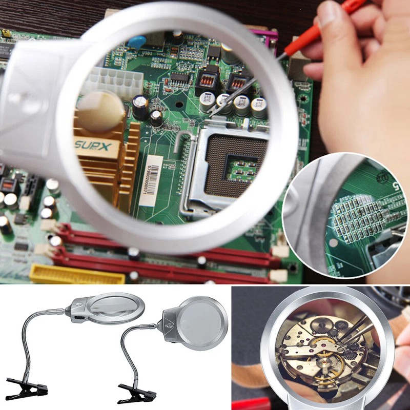 POPSTORE LED Light Clip Type Hose Light Table Top Magnifier