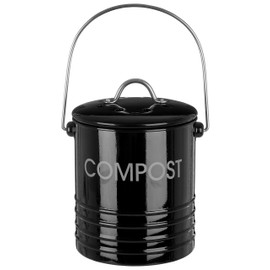 Premier Housewares Compost Bin with Handle - Black