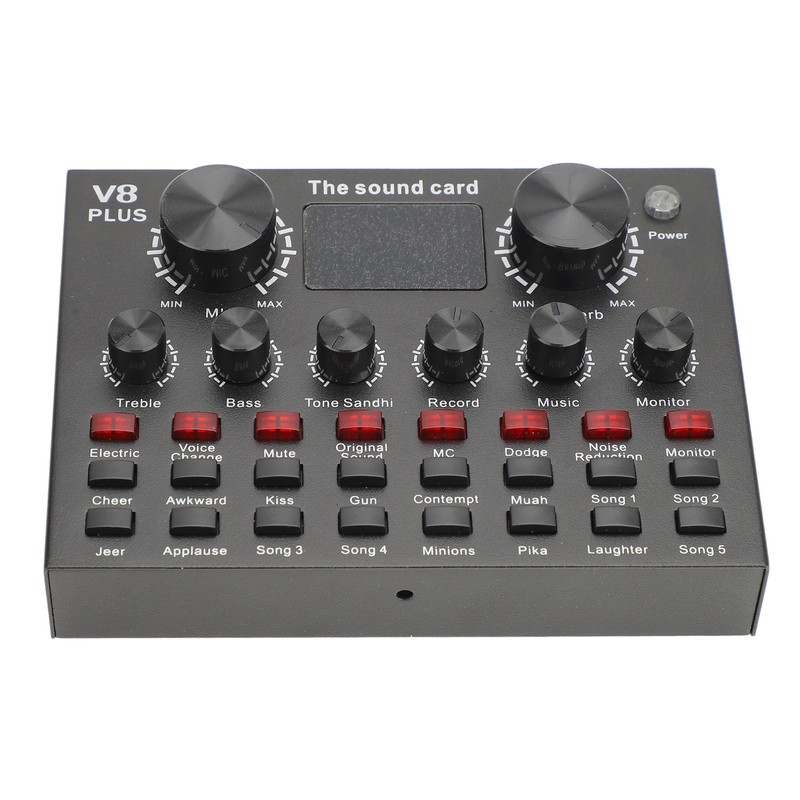 Live Sound Card with Built in Microphone Clear Recording Portable