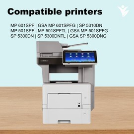 YUANQIMM Compatible MP 501 MP 601 Toner Cartridge (2 Black) 407823 Replacement for Ricoh MP 501 Toner Cartridge MP 601 for Ricoh MP 501SPF MP 601SPF SP 5300dn 5300 SP 5310dn Printer (25,000 Pages)