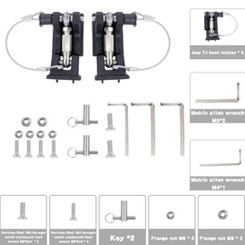 Sukemichi TJ Hood Latches for Jeep Wrangler, Locking Hood Latch for 1997-2006 Jeep Wrangler TJ Accessories, Upgrade, Eliminate Hood Flutter Bounce,1Pair