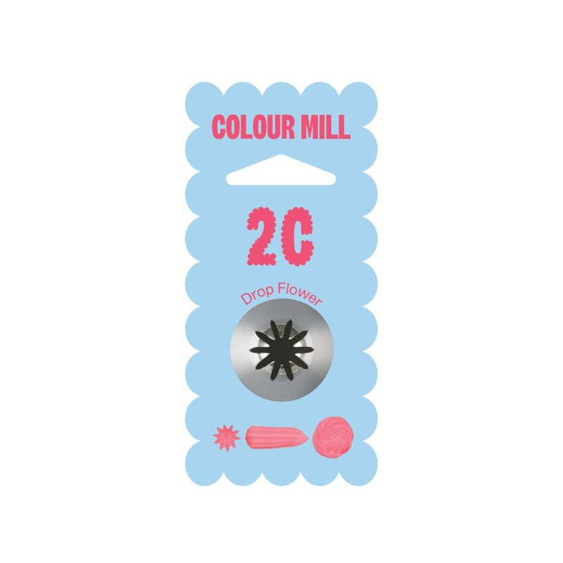 Colour Mill Stainless Steel Piping Tip 2C, Medium 10-Petal Drop