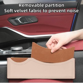 Car Seat Gap Organizer Large Capacity Leather Storage Box with Charging Port Multi-Purpose Car Seat Crevice Storage Solution for Phones Wallets Cards Ideal for Car Organization (Modern, White-Double)