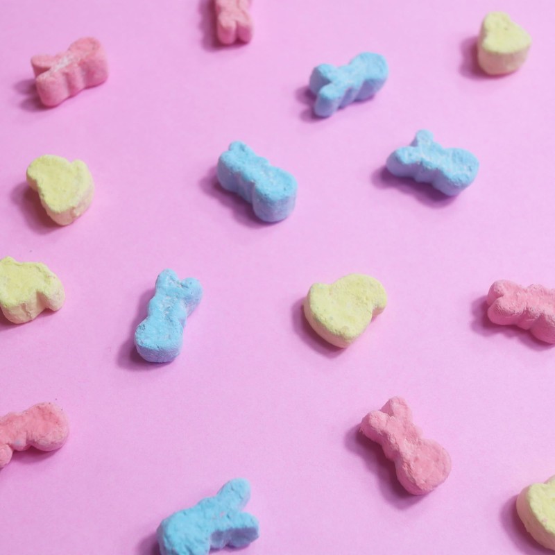 Sweetzo 2025 Easter Basket Fillers, Pink Marshmallow Chicks and Cotton