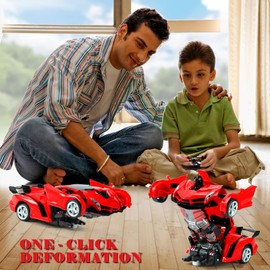 Dolanus Remote Control Car - Transform Robot RC Cars Contains All Batteries: One-Button Deformation and 360 Degree Rotating Drifting, Present Christmas Birthday Gift for Boys/Girls