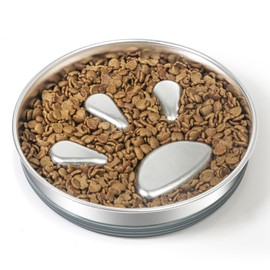 Slow Feeder Dog Bowls with Food Grade 304 Stainless Steel, Non-Slip Metal Food Bowls, Water Bowl for 20-50 Pounds Small & Medium Breed (2-4 Cups)